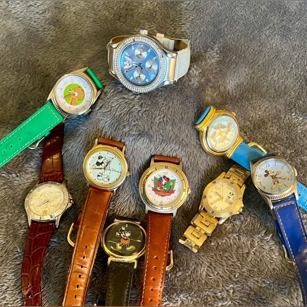 Preowned Disney Watch Collection - 9 watches - Mickey, Bambi, Tinkerbell